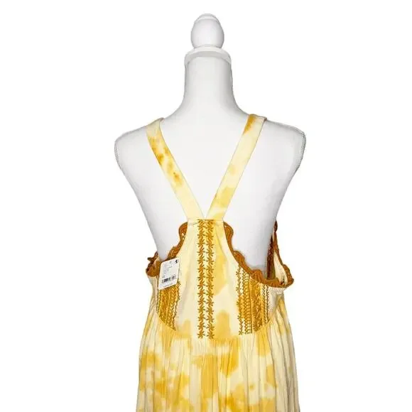 NWT Free People Bali Devon Skirtall Tie Dye Maxi Dress In Italian Straw Size XS - Picture 6 of 10